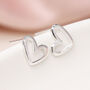 Sterling Silver Open Heart Stud Earrings, thumbnail 2 of 10