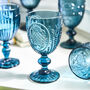 Midnight Blue Glass Wine Goblets, thumbnail 3 of 3