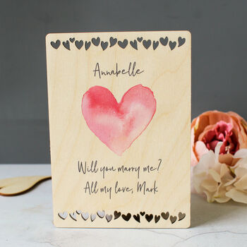 Personalised Wooden Card Sending Love, 4 of 5