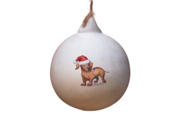 Dachshund Red Ceramic Bauble, 2 of 2