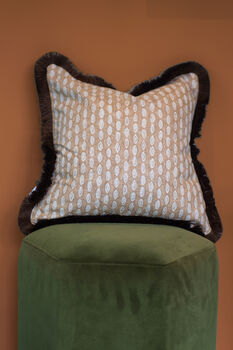 Brown Fringed Cushion Cover, 2 of 6