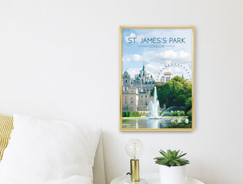 St James's Park London Travel Poster Art Print, 3 of 8