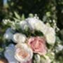 Champagne, Blush Pink, White Rose Bridal Bouquet, thumbnail 3 of 12