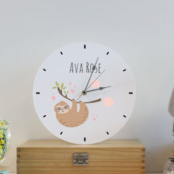 Printed Modern Sloth Children's Clock, 2 of 2