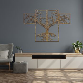 097 Dry Tree Stained Wood Wall Art Home Decor, 3 of 10