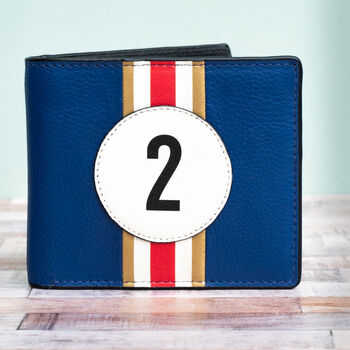 No2 Blue Racing Stripe Wallet, 2 of 4