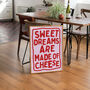 Kitchen Food Print Funny Cheese Typography Wall Art, thumbnail 9 of 9