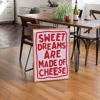 Kitchen Food Print Funny Cheese Typography Wall Art, 9 of 9