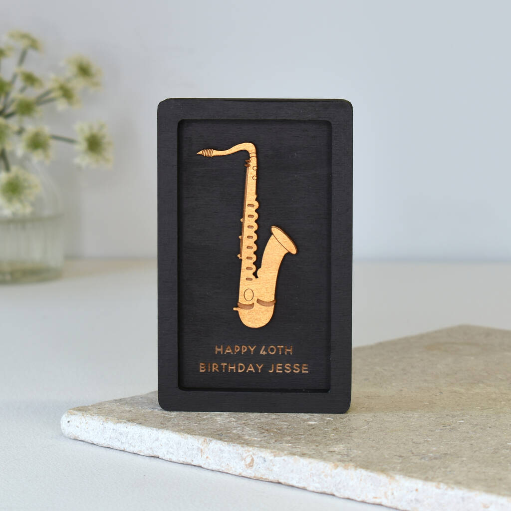 Miniature Saxophone Personalised Wall Art Gift, 1 of 6