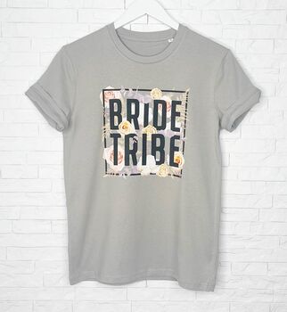 Bride And Bride Tribe Pampas Grass Matching T Shirt Set, 3 of 4