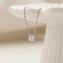Solitaire Diamond Necklace Silver, thumbnail 6 of 8