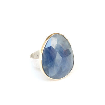 Sapphire Gemstone Ring Set In 9 Ct Gold And Silver, 6 of 6