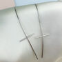Sterling Silver Cross Threader Earrings, thumbnail 1 of 6