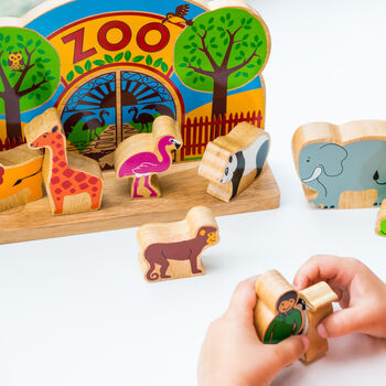 Children's Wooden Toy Zoo Play Set, 3 of 3