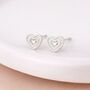 Sterling Silver Tiny Textured Heart Stud Earrings – 5mm, thumbnail 2 of 7