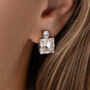 Swarovski Crystal Chunky Square Earrings, thumbnail 1 of 3