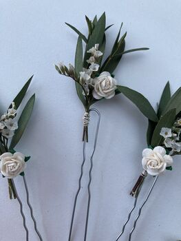 Dried Flower White Flower Hair Comb, 4 of 4