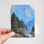 Girl In Mountains Landscape Birthday Card, thumbnail 1 of 6