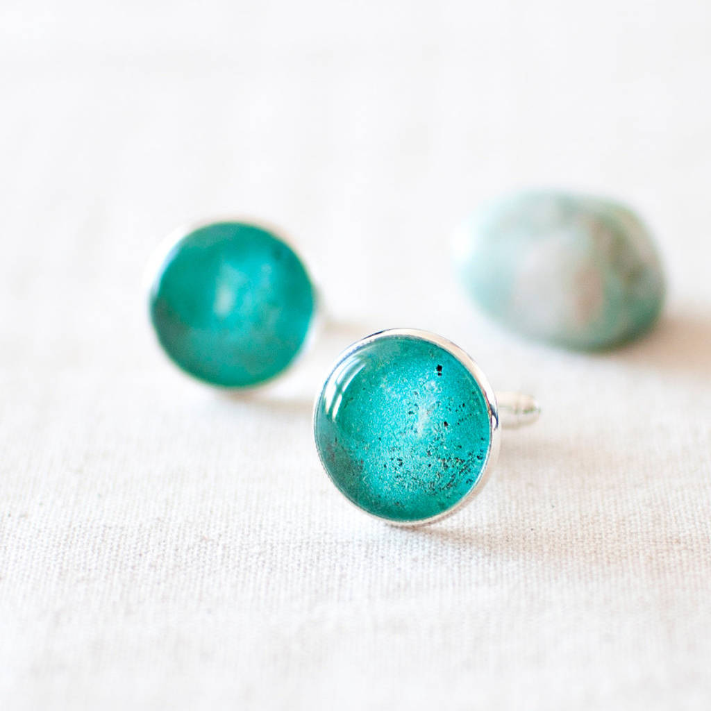 Image of Emerald Cufflinks, Silver/Bronze