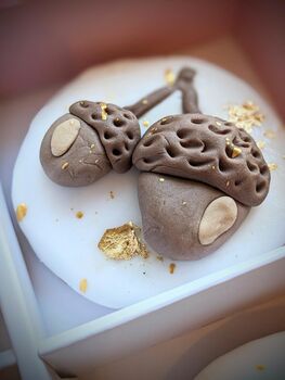 Personalised Hand Iced Little Acorns And Oak Leaf Biscuit Gift Box, 5 of 8