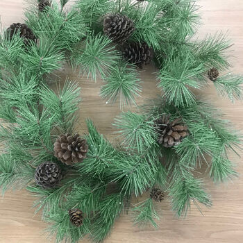Glitter Spruce And Fir Cones Christmas Wreath, 2 of 2