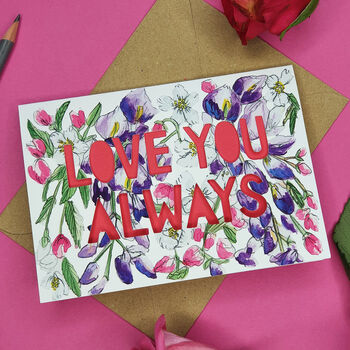 'Love You Always' Paper Cut Valentines Card, 2 of 4