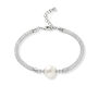 Credo Silver Mesh Bracelet With Cultured Freshwater Pearl, thumbnail 2 of 3