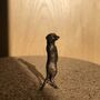 Miniature Bronze Meerkat Sculpture 8th Anniversary Gift, thumbnail 8 of 12