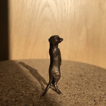 Miniature Bronze Meerkat Sculpture 8th Anniversary Gift, 8 of 12