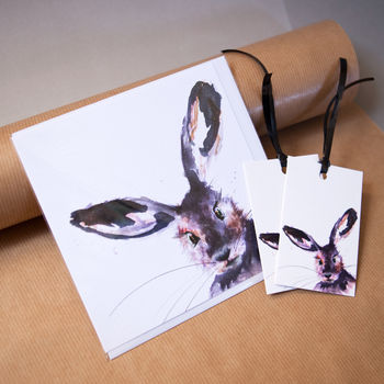 Inky Hare Gift Tags, 3 of 3