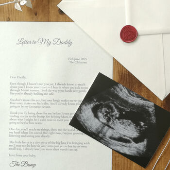 A Letter To My Daddy From The Bump Personalised Keepsake, 5 of 11