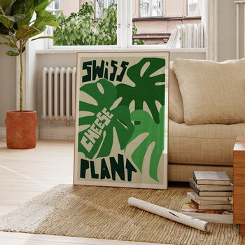 Swiss Cheese Plant Art Print, 4 of 5