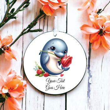 Personalised Cute Rose Animal Dolphin Decoration, 2 of 2