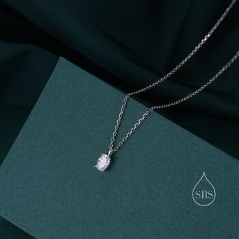 Sterling Silver Half A Carat Moissanite Diamond Single Stone Pendant Necklace, 5 of 10