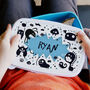 Personalised Monsters Blue Lunch Box For Kids, thumbnail 2 of 2