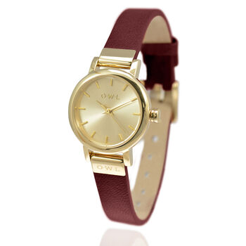 Ascot Ladies Petite Leather Watch With Free Engraving, 2 of 12