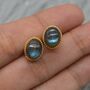 Labradorite Sterling Silver Stud Earrings, thumbnail 2 of 8