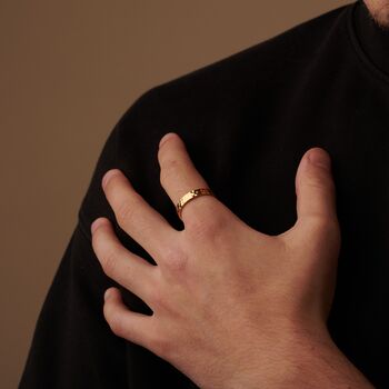 Gold Engraved 6 Mm Hammered Band Ring, 6 of 11