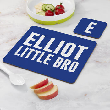 Boy's Personalised Brother Placemat Set, 3 of 6