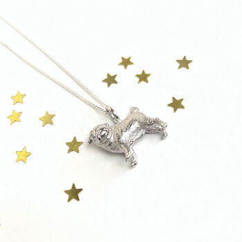 Sterling Silver Pug Necklace, 7 of 10