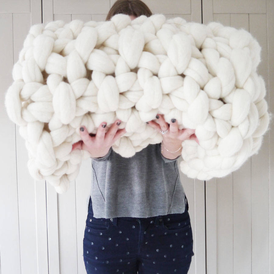 Download super chunky knit moss stitch lap blanket by lauren aston designs | notonthehighstreet.com