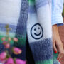 Personalised Chunky Navy Lime Check Hand Felt Scarf, thumbnail 8 of 12