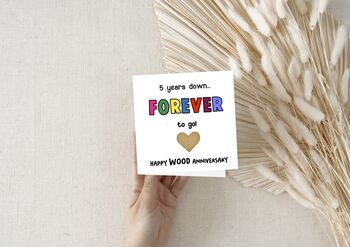 Wood Five Year Anniversary Card, 7 of 7
