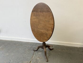 19th Century Antique Oak Round Tilt Top Table, 6 of 10