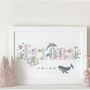 Floral Personalised Under The Sea Name Print, thumbnail 5 of 5