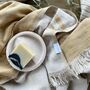 Milos Linen Blend Striped Blanket Mustard, thumbnail 1 of 11