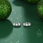Sterling Silver Extra Small 6mm Opal Huggie Hoops, thumbnail 1 of 12