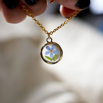 Forget Me Not And Fern Gold Or Silver Filled Necklace, 4 of 6