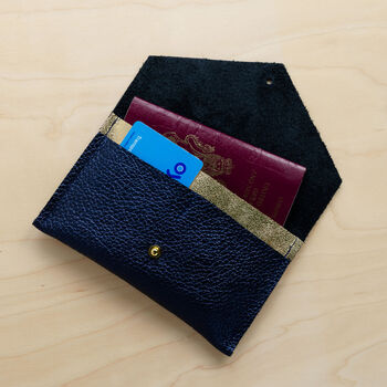 Personalised Envelope Leather Passport Case, 4 of 12