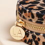 Leopard Print Velvet Round Travel Jewellery Case, thumbnail 4 of 7